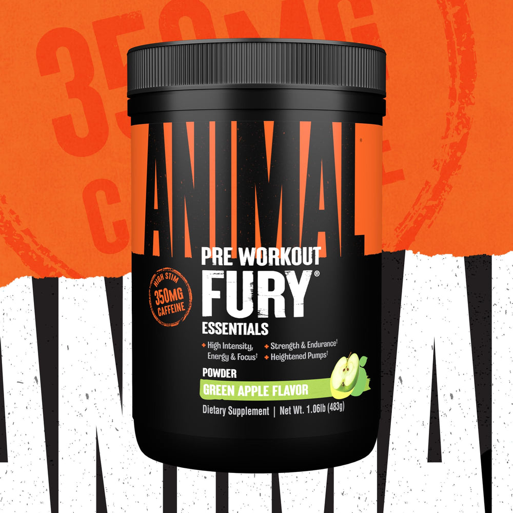 Beta alanine in Animal Fury supporting sustained performance during sets.