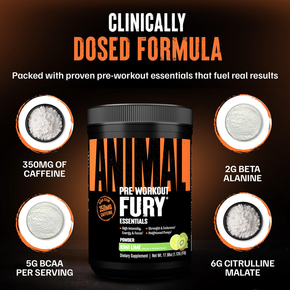 Animal Fury mixing in water for quick energy and focus.