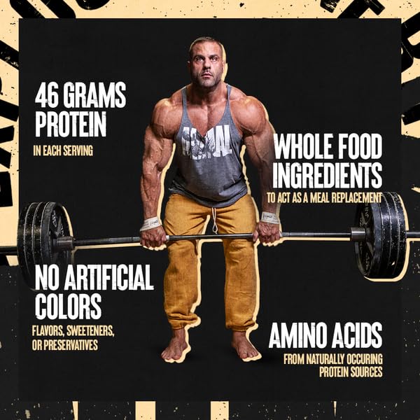 Animal Meal powder on counter suggests quick, whole-food energy source