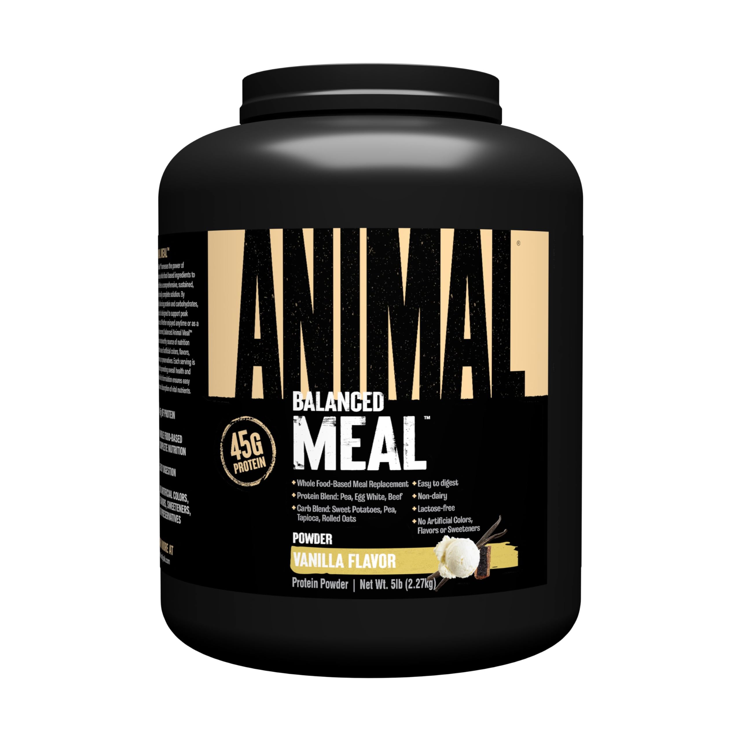 Animal Meal vanilla shake in glass for creamy flavor and daily fueling.