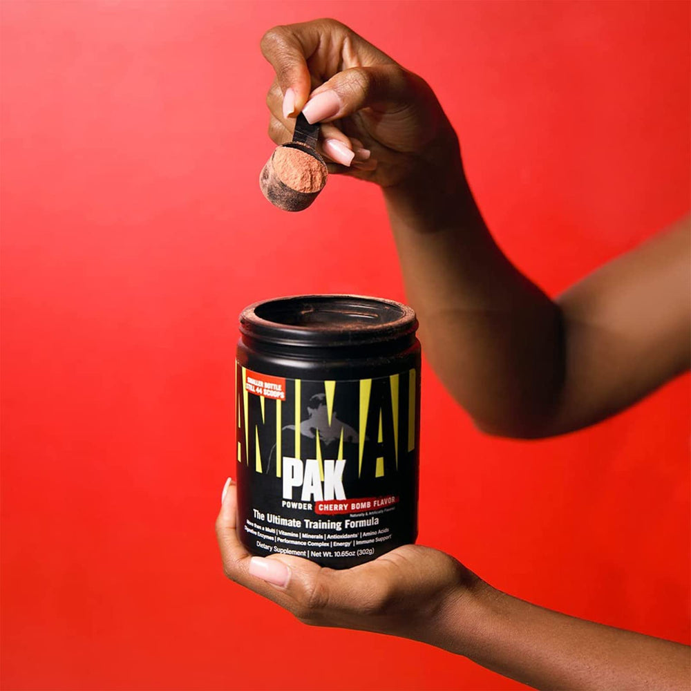 Animal Pak label highlights vitamins and minerals for performance.