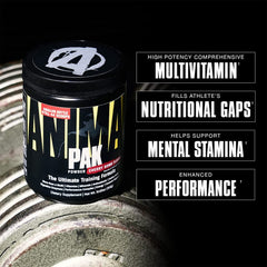 Animal Pak powder in a shaker glass after mixing.