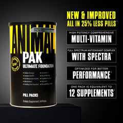 Animal Pak tin packaging keeps vitamins organized and ready