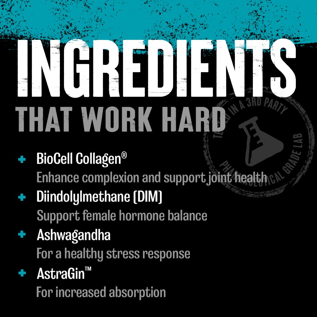 Animal Power Balance Alpha F ingredients highlighting Biocell collagen and hyaluronic acid