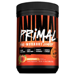 Animal Primal tub front with Wickd Peach flavor for energy and hydration.