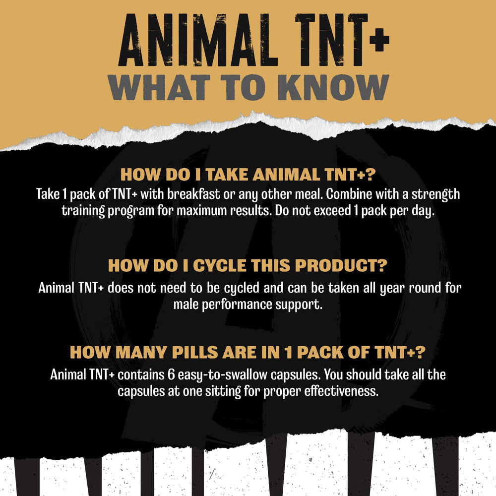 Animal TNT+ pack shot showcasing a complete men’s health formula.