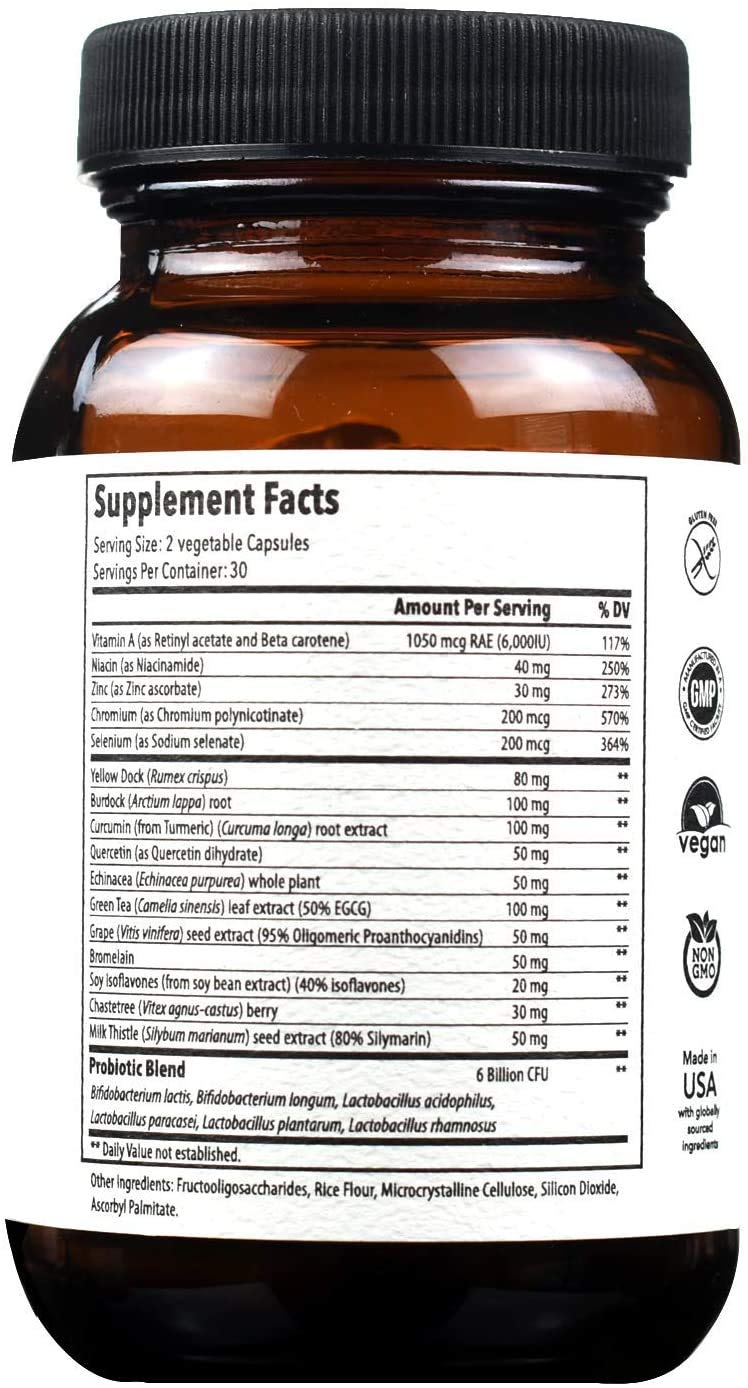 ANIRVA Clear Derm capsules close-up highlighting vegan, gluten-free formula.