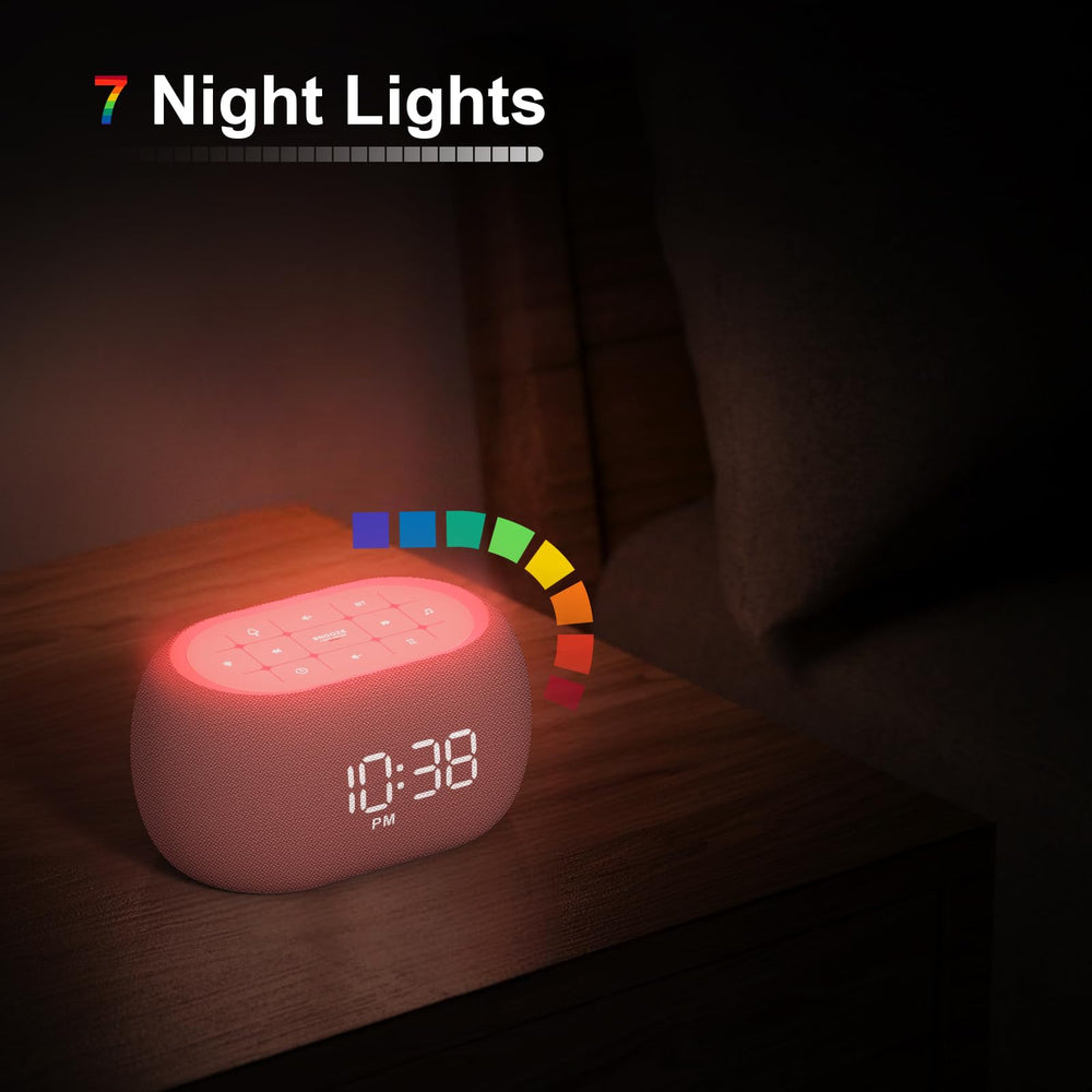 ANJANK all-in-one alarm clock pink bedside essential for teens