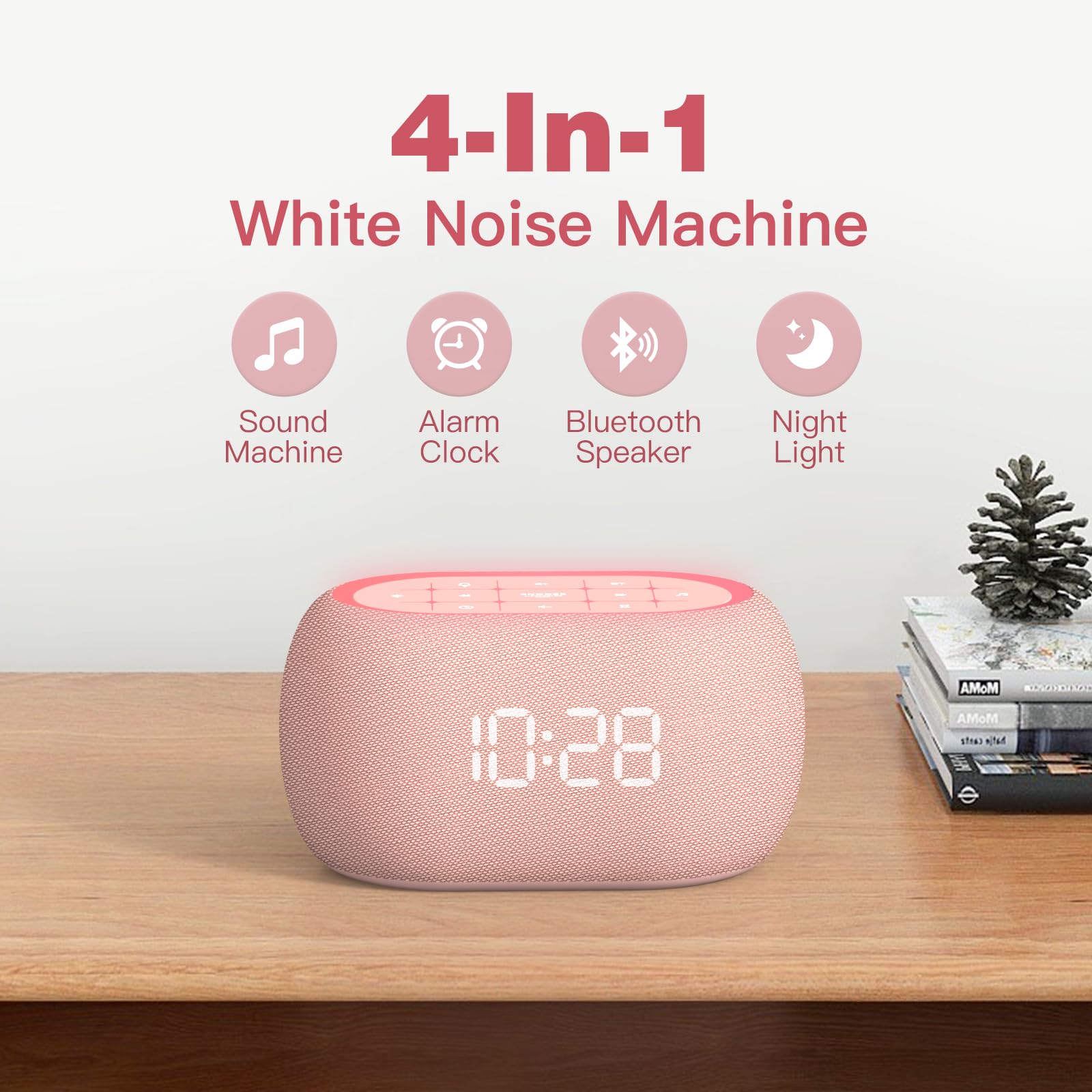 ANJANK Bluetooth speaker pink side panel view delivers Hi-Fi sound anywhere