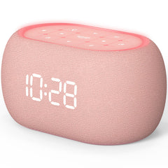 ANJANK white noise sound machine pink front view for calm sleep and easy alarm access