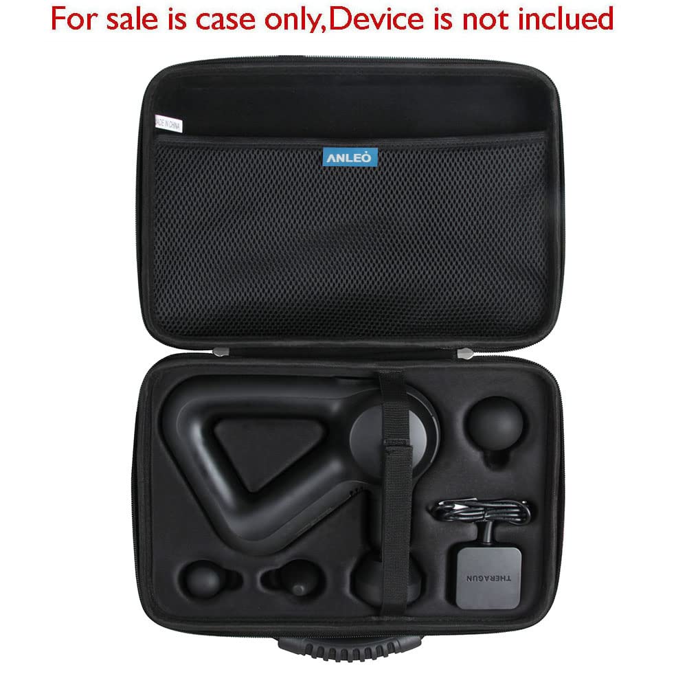 Inside view shows snug fit for Theragun Prime and accessories for secure storage.
