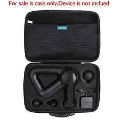 Inside view shows snug fit for Theragun Prime and accessories for secure storage.