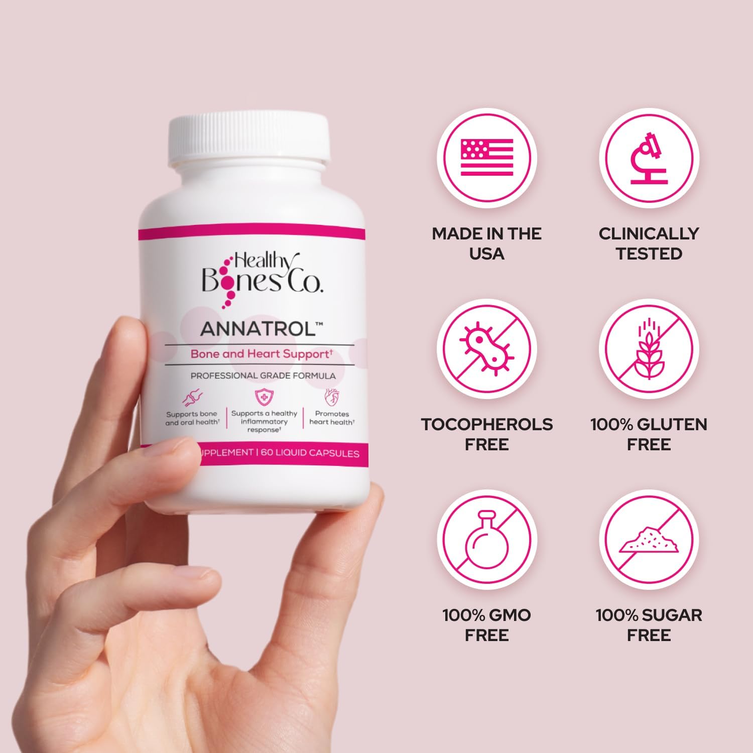 Annatrol bottle on desk ready for easy daily supplementation.