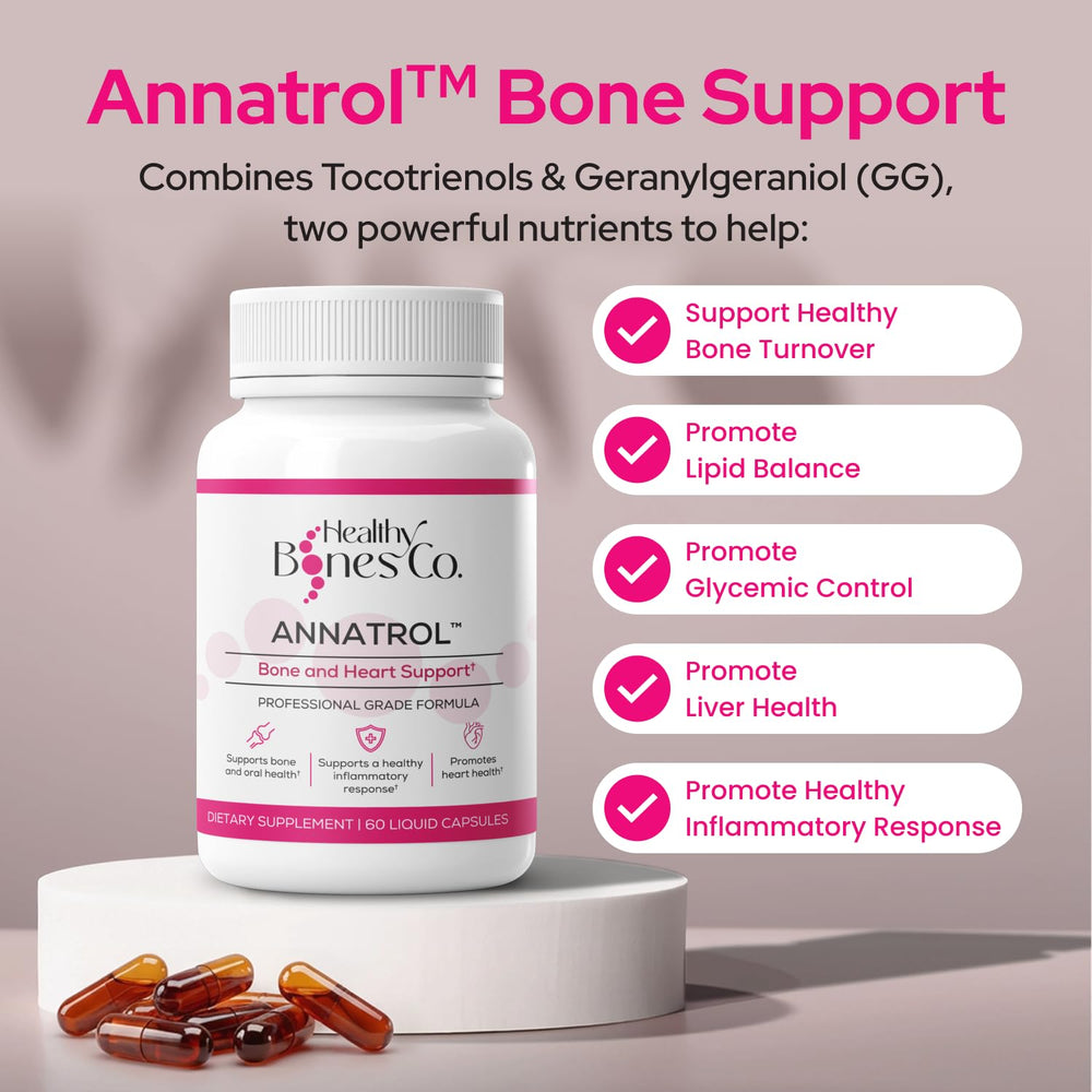 Annatrol tocotrienols capsules ready for daily use in a premium vitamin E blend.