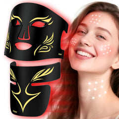 Anpor red light therapy mask on the face and neck for soothing daily sessions