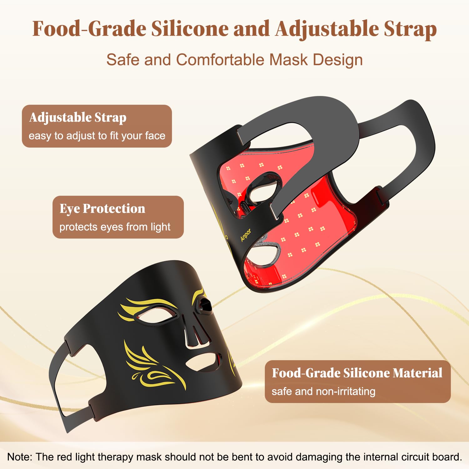 Anpor skin friendly silicone surface minimizes irritation during wear
