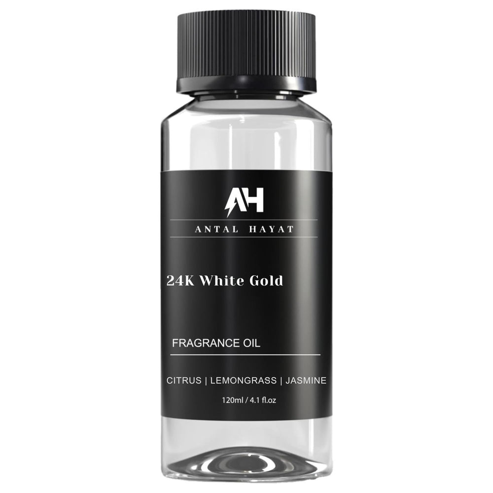 ANTAL HAYAT 24K White Gold Diffuser Oil bottle showcasing premium room ambiance