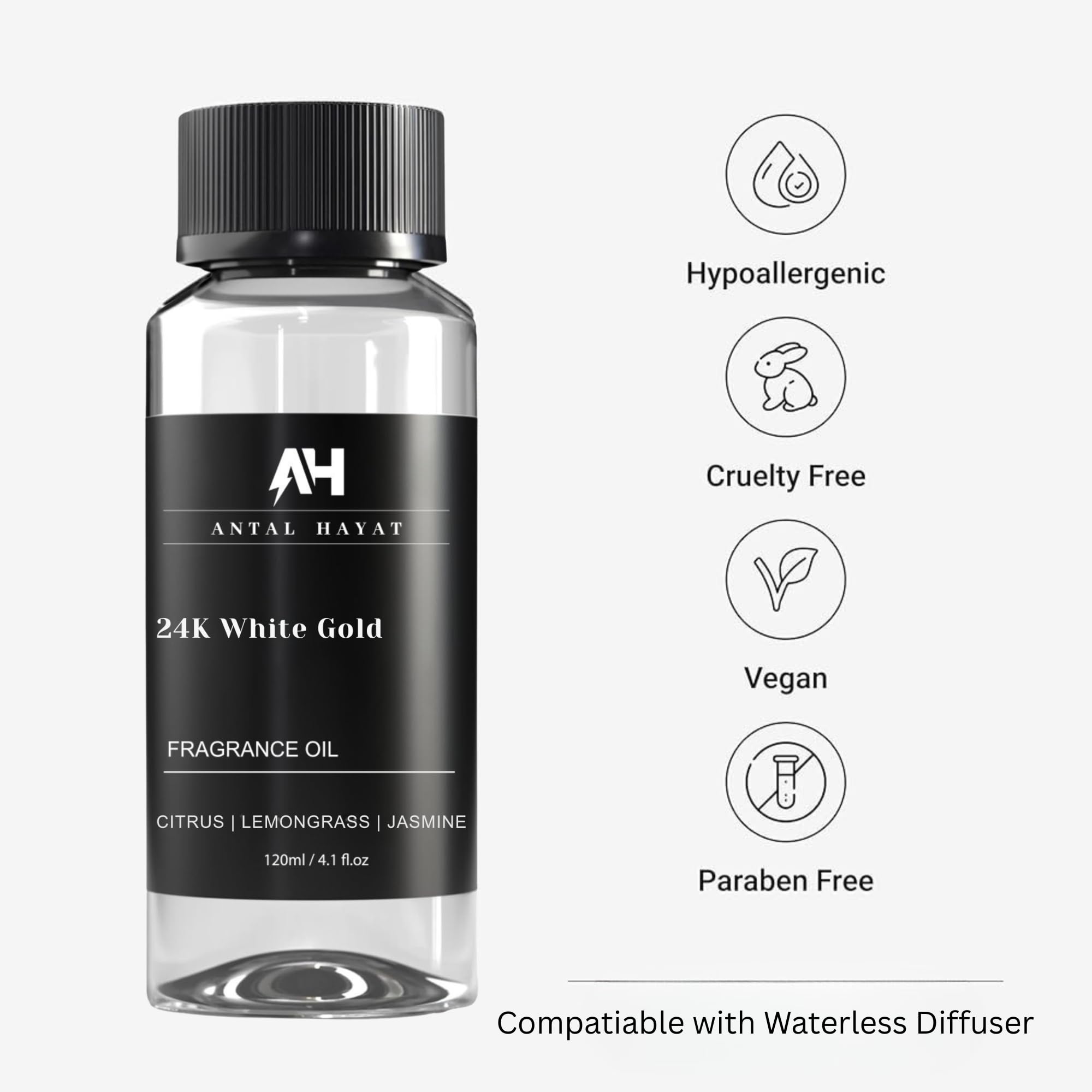 ANTAL HAYAT 24K White Gold Diffuser Oil sandalwood note for calming base