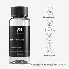 ANTAL HAYAT 24K White Gold Diffuser Oil sandalwood note for calming base