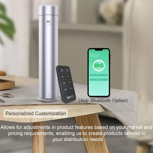 ANTAL HAYAT waterless diffuser side view showing compact, discreet home scent solution