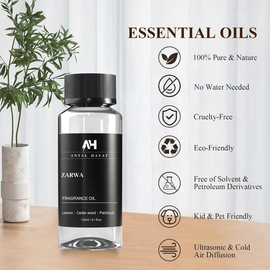 ANTAL HAYAT Zarwa lemon-cedarwood-patchouli blend in a premium bottle.