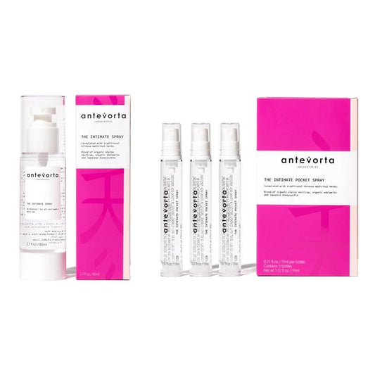 Antevorta feminine spray bundle packaging for on-the-go moisture