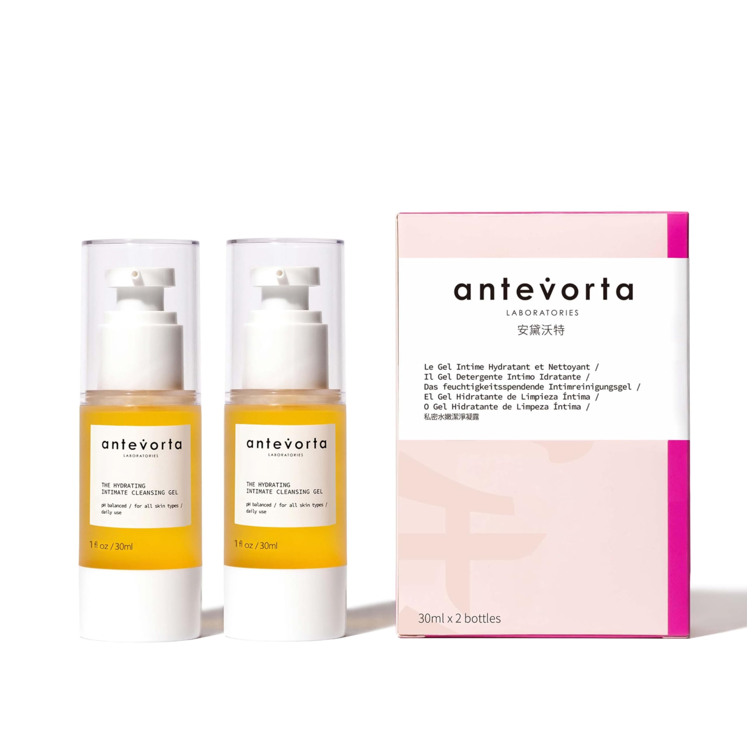 Antevorta cleansing gel texture close-up - hydrating formula for dry, uncomfortable moments