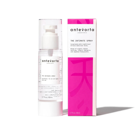 Antevorta The Intimate Spray bottle with light mist for balanced moisture.