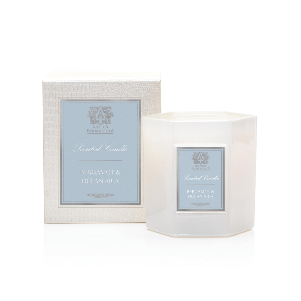 Antica Farmacista Bergamot Ocean Aria candle captures ocean-inspired calm.
