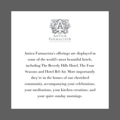 Antica Farmacista packaging and scent elevate any living space ambiance.