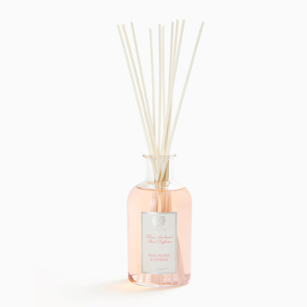 Antica Farmacista diffuser bottle closeup with elegant glass and premium fragrance.