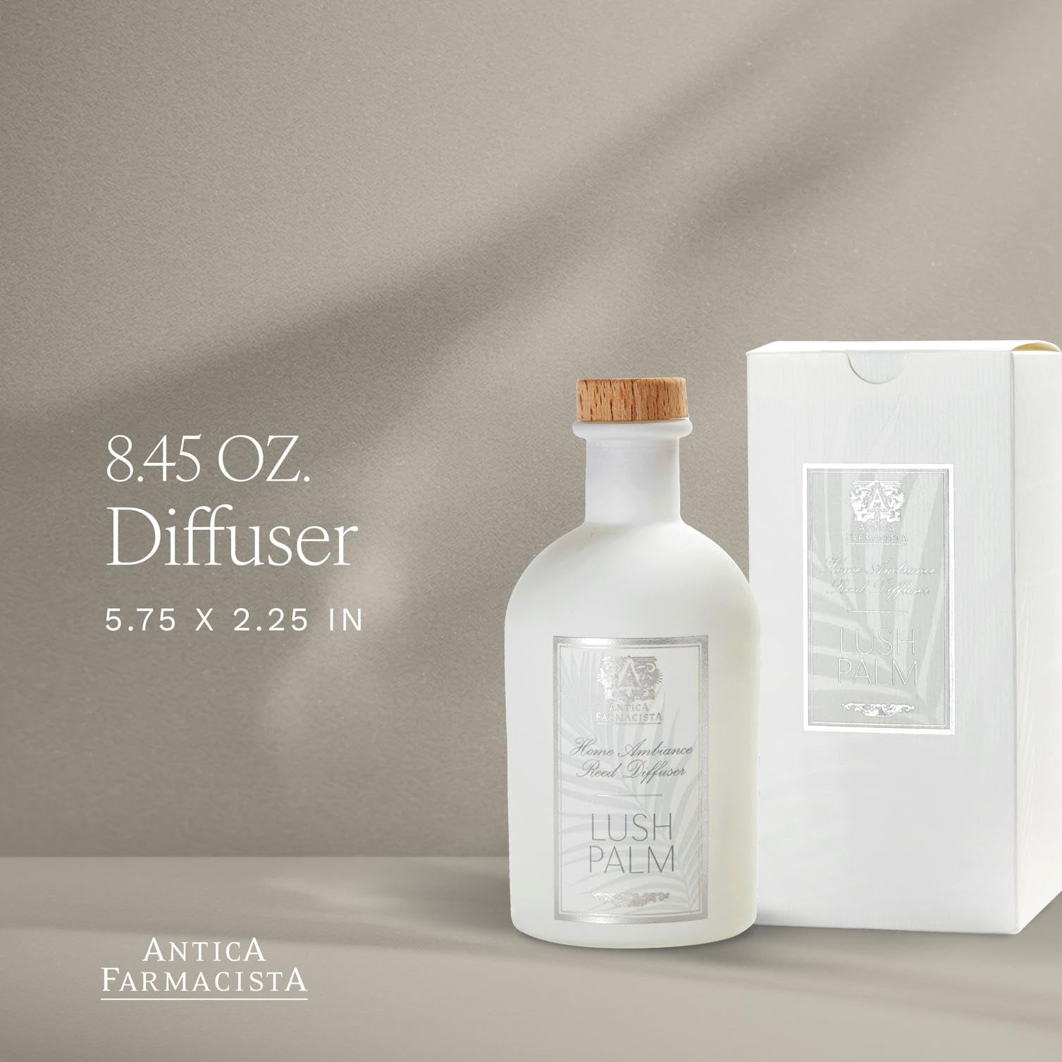 Antica Farmacista luxury reed diffuser bottle with apothecary-inspired design for lasting ambient fragrance.