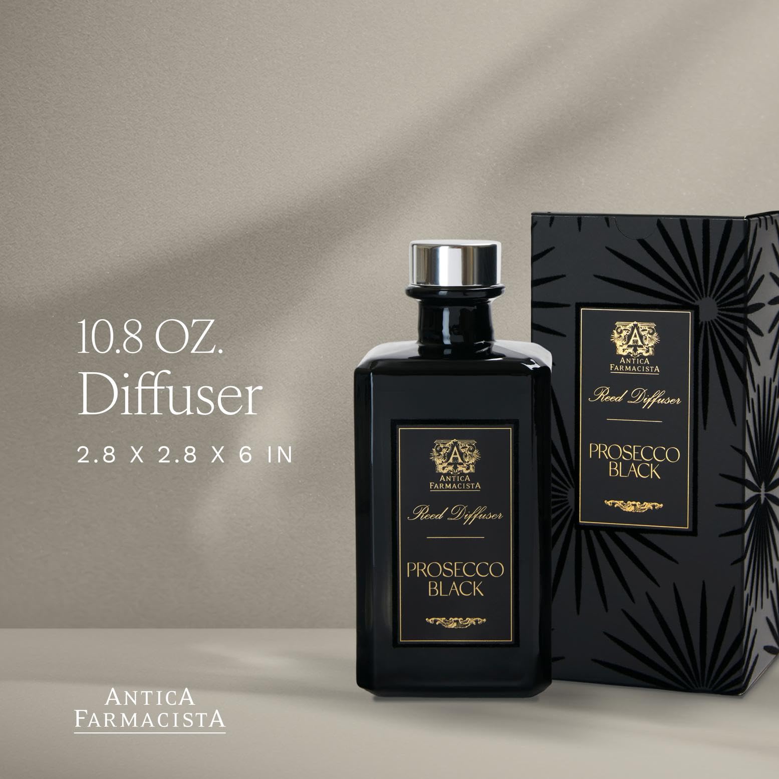 Antica Farmacista Prosecco Black reeds releasing a bright, refreshing aroma in any room.