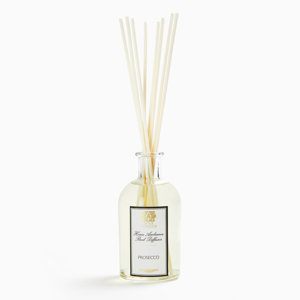 Antica Farmacista Prosecco diffuser bottle adds premium, long-lasting fragrance to your living space.