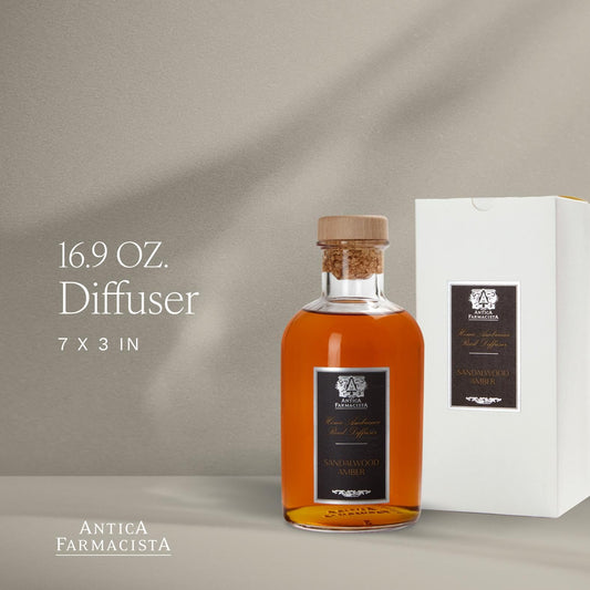 Antica Farmacista reed diffuser setup showing effortless ambience enhancement.