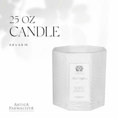 Antica Farmacista White Spruce candle glow enhances living room atmosphere