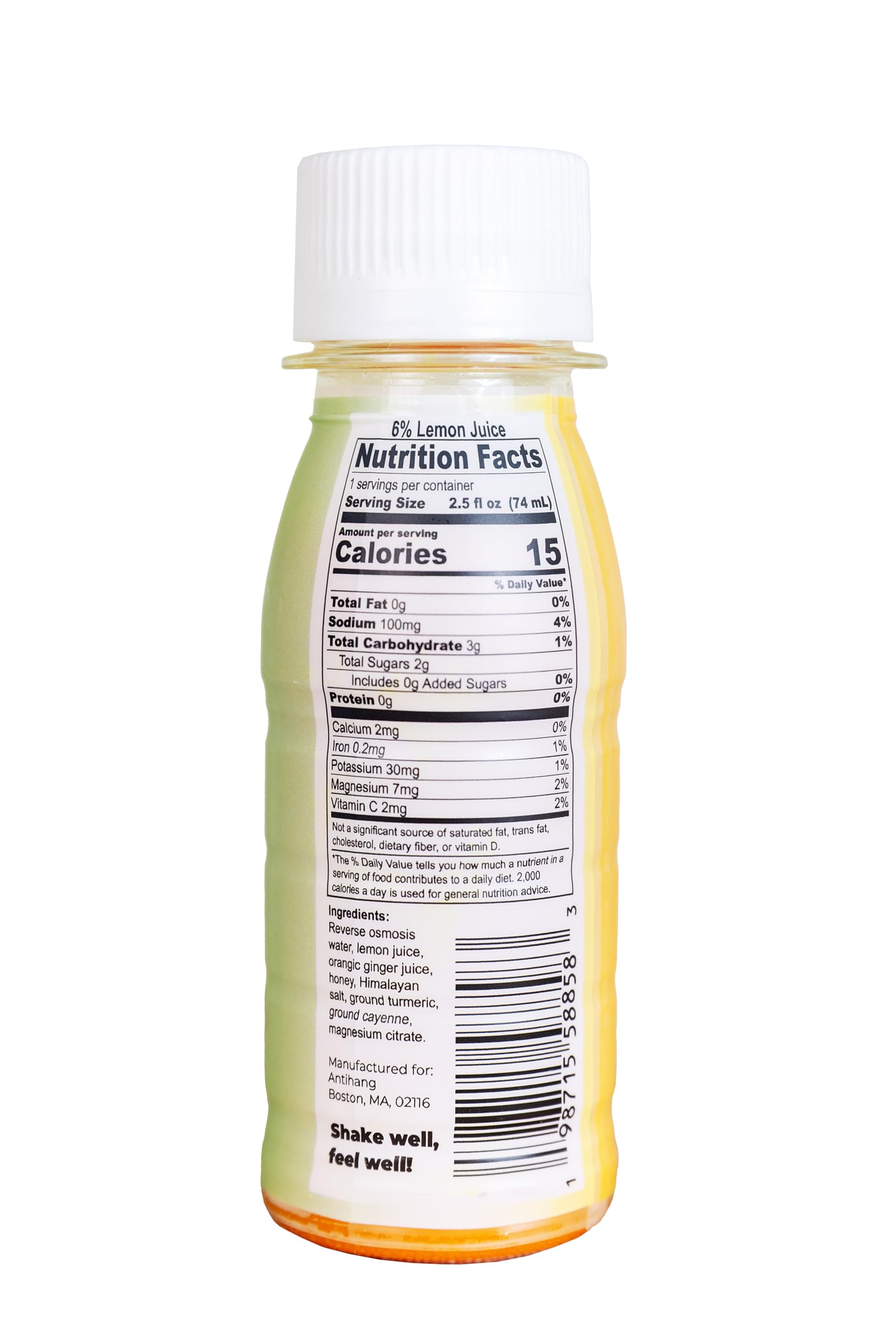 ANTIHANG electrolytes-lemon hydration shot ready for active moments.