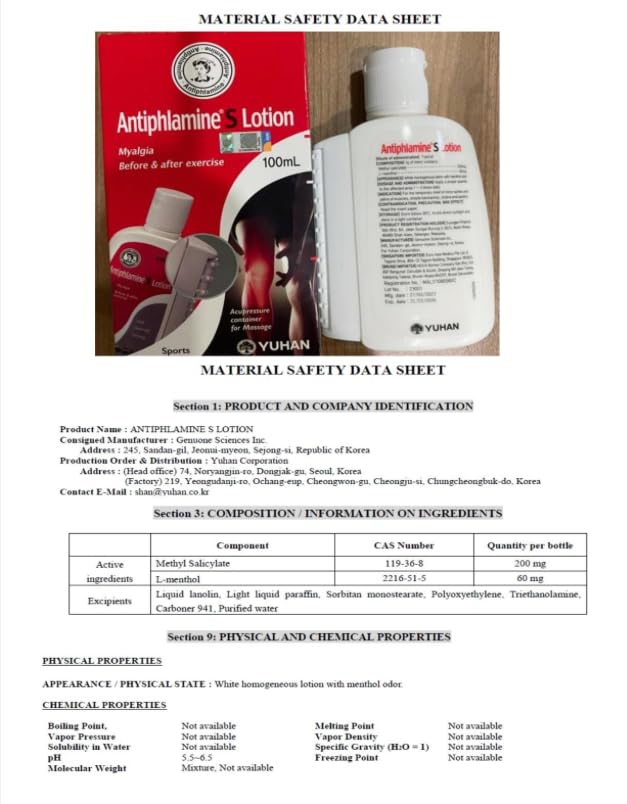 Antiphlamine lotion being applied to neck and shoulders for versatile use