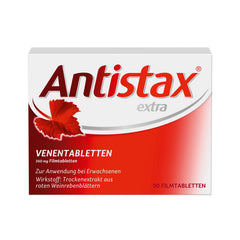 Antistax Extra Strength 90 tablets bottle on counter, ideal for a daily wellness routine.