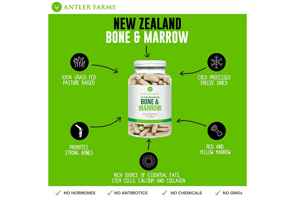 Sourcing note: Canterbury plains, NZ, Antler Farms bone marrow with clean, natural nutrition.
