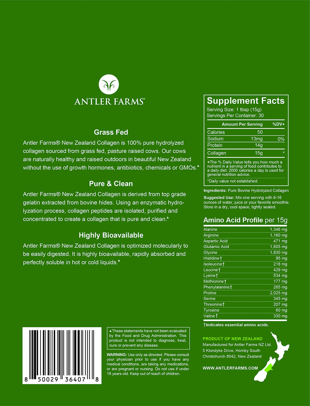 Antler Farms unflavored collagen blends into coffee or smoothie without overpowering flavor.