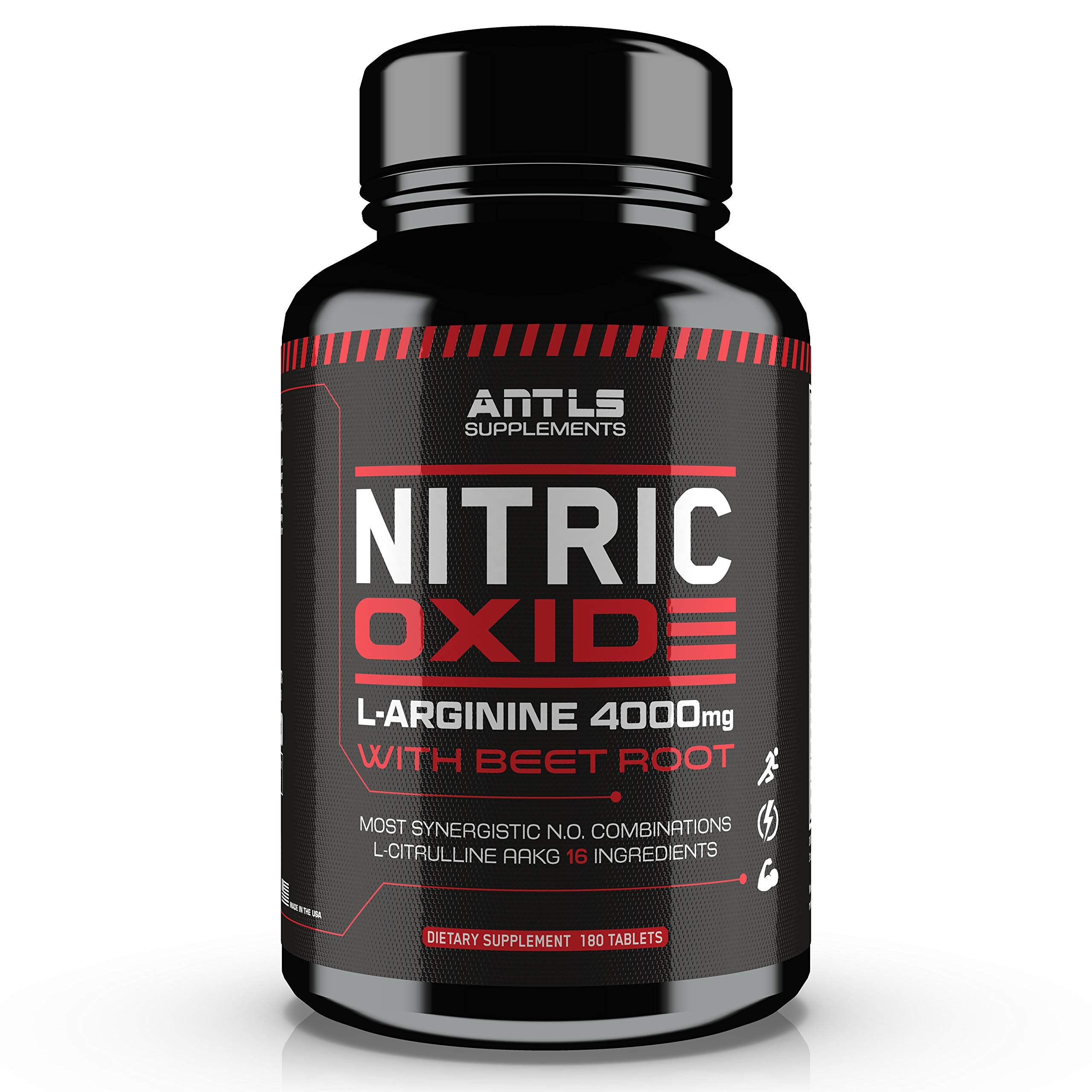 ANTLS Nitric Oxide Booster front label highlighting the 4000mg blend for workouts