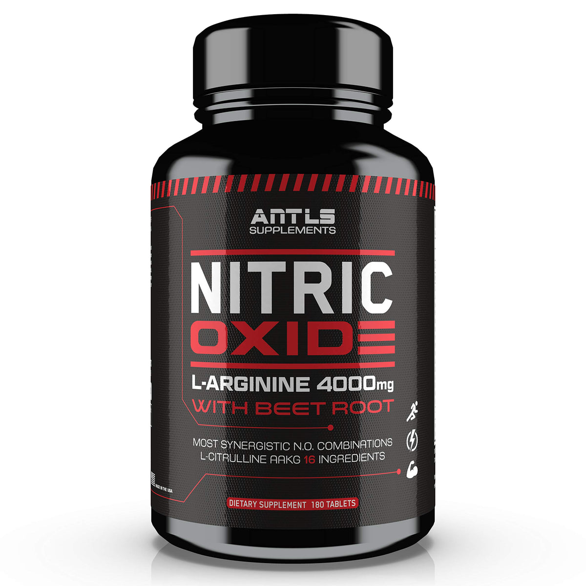 ANTLS Nitric Oxide Booster front label highlighting the 4000mg blend for workouts
