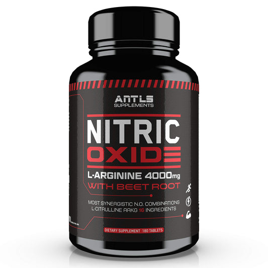 ANTLS Nitric Oxide Booster front label highlighting the 4000mg blend for workouts