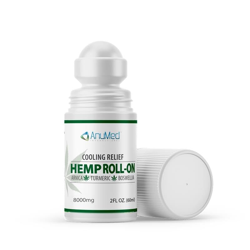 ANUMED Hemp Roll-On 8000mg bottle ideal for fast relief of joints and muscles