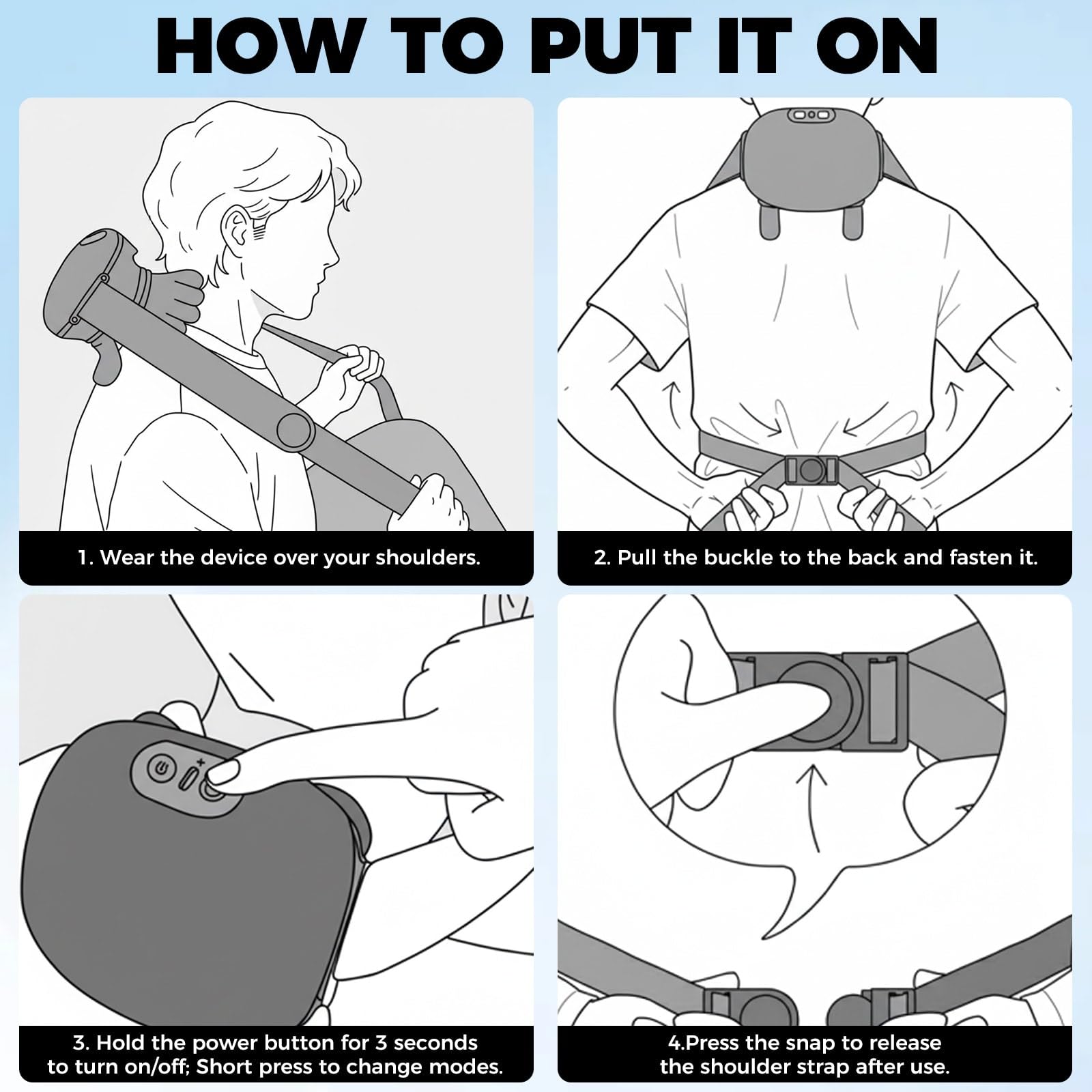 ANUWEO massager control panel highlights settings for quick adjustments.
