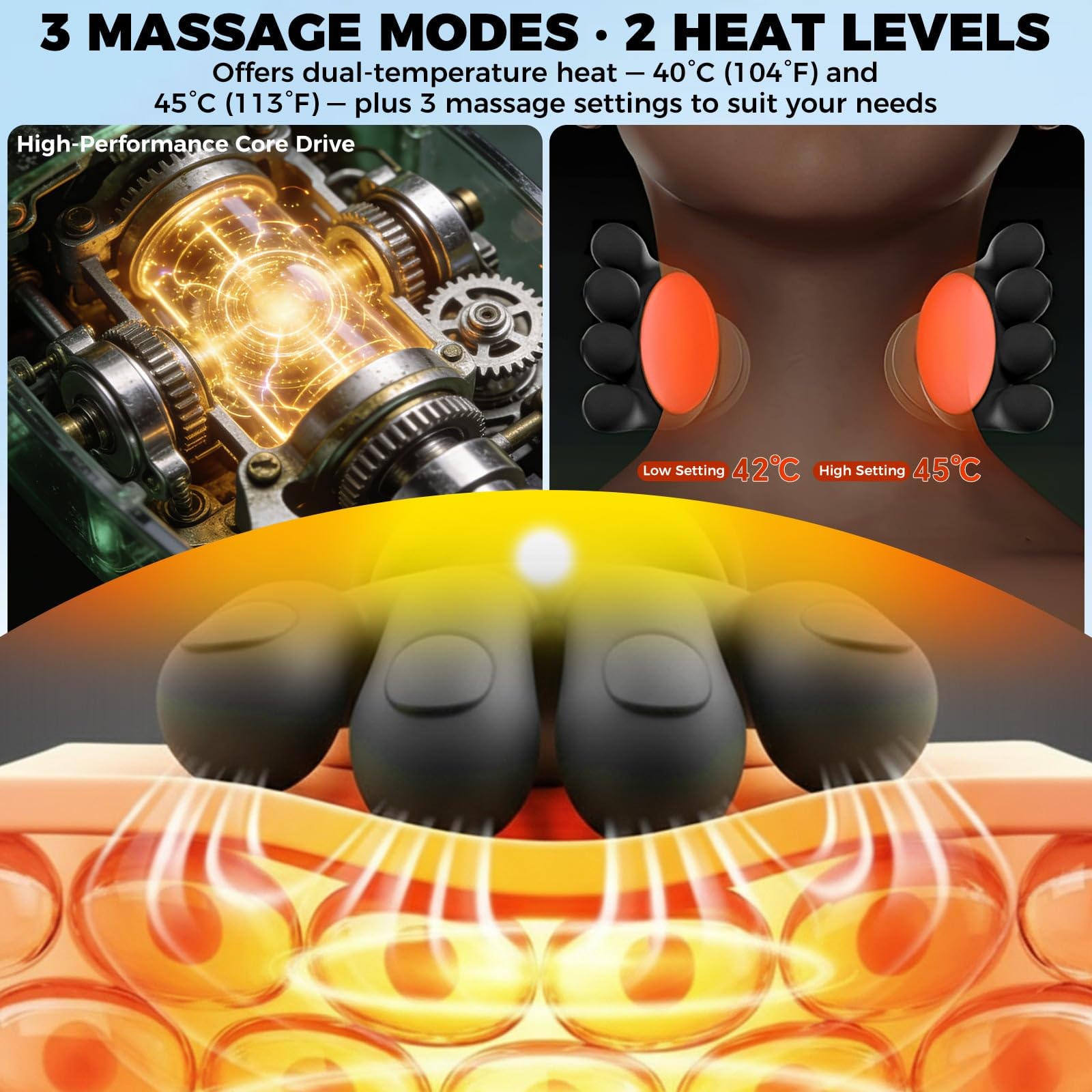 ANUWEO massager with rechargeable battery for cordless convenience.