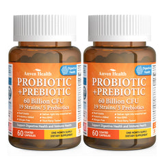 Anven Health bottle front showcasing 60 billion probiotics for daily gut support.