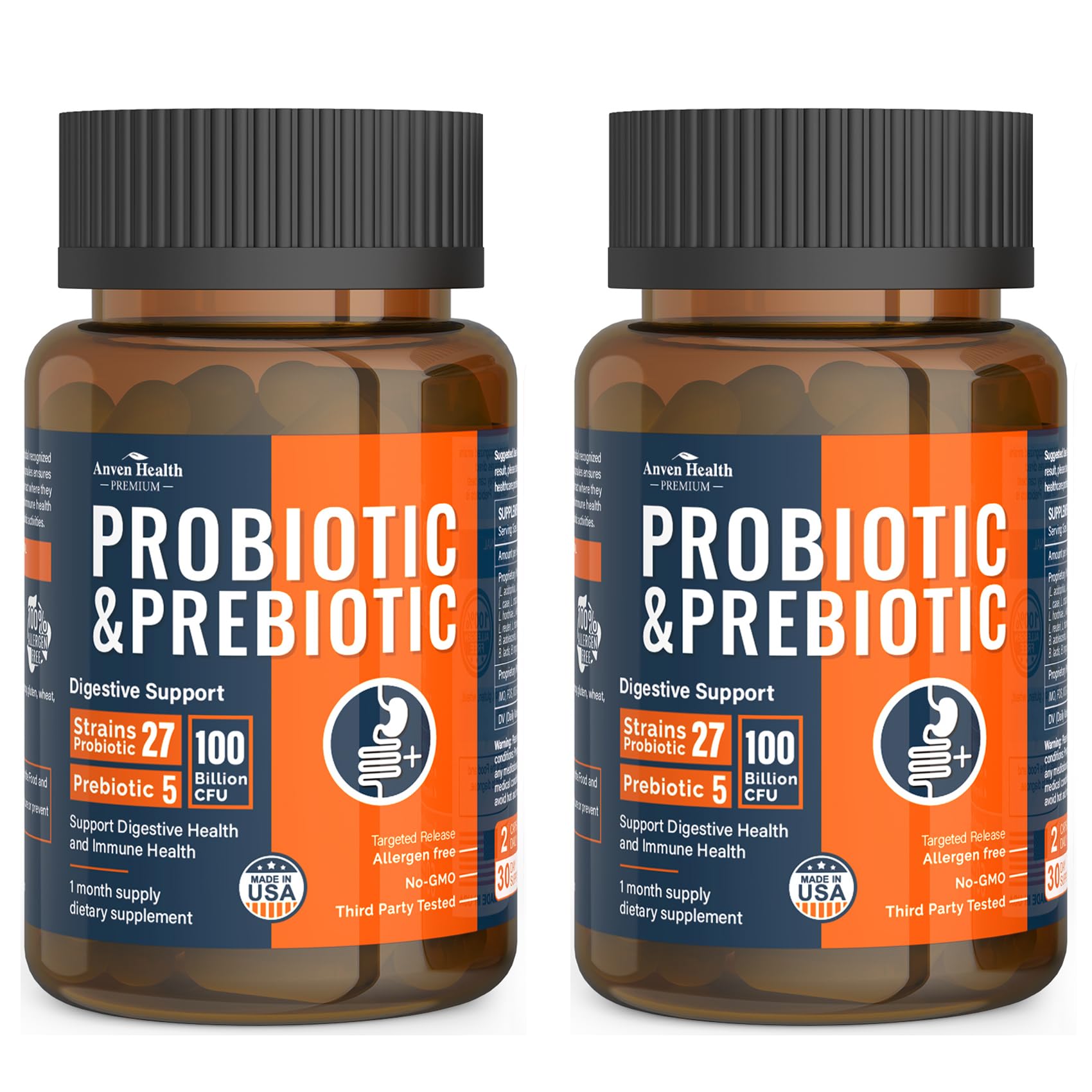 Anven Health Probiotics 100Billion Bottle promotes gut balance and digestive comfort