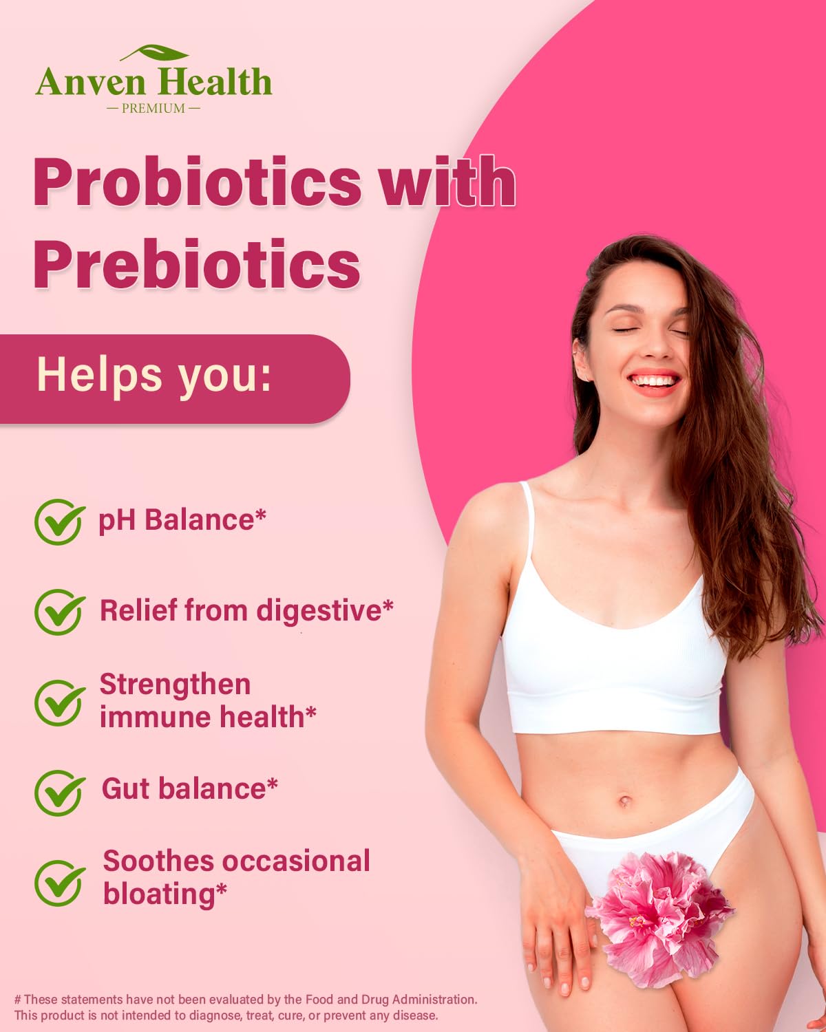 Anven Health Probiotics prebiotic blend with Jerusalem artichoke for gut balance